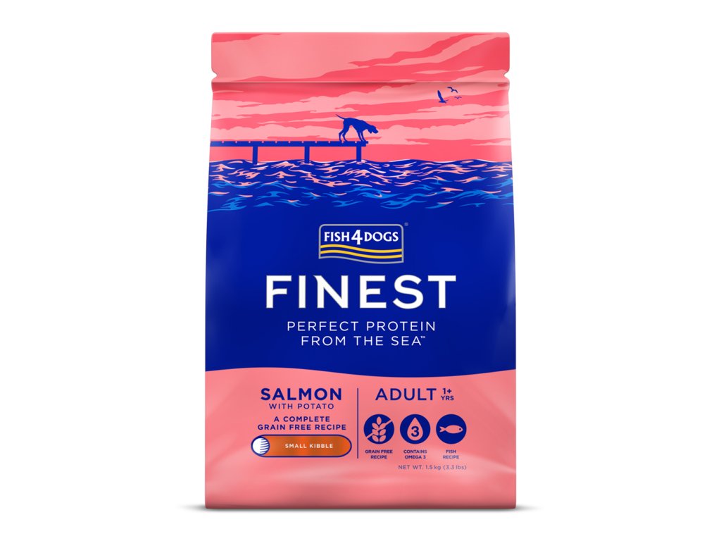 FISH4DOGS Granule veľké pre dospelých psov Finest losos so zemiakmi 1,5kg, 1+
