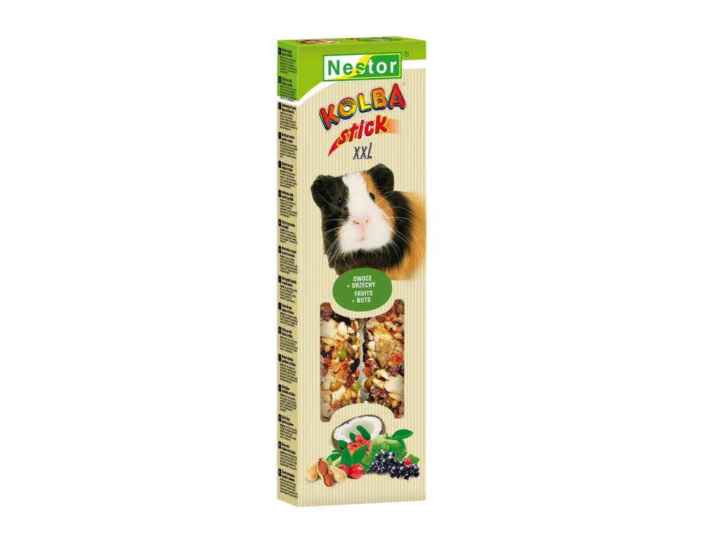 NESTOR Tyčinky XXL pre veľké hlodavce a zajace s ovocím a orechmi 2ks / 150g