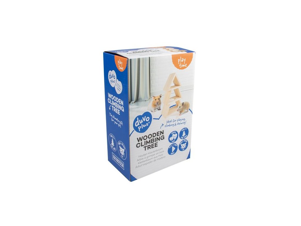 DUVO+ Drevená lezecká stena pre hlodavce 16x10x25cm stromček