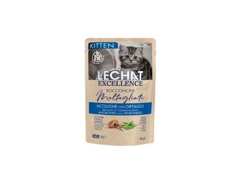 MONGE LECHAT Maltagliati Kitten kapsička pre mačiatka- ančovičky so zeleninou 85g / 1ks