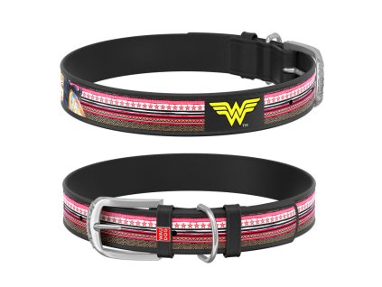 Wau Dog Obojok Wonder Woman, 30 39cm/20mm, čierna