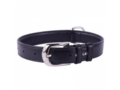 COLLAR Kožený obojok Glamour, 21-29cm/12mm, čierna