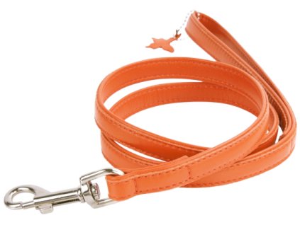 COLLAR Kožené vodítko Glamour, 122cm/9mm, oranžové