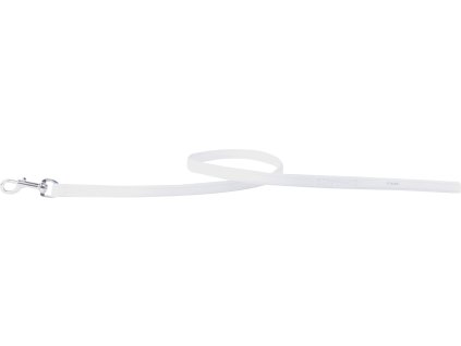COLLAR Lesklé kožené vodítko, 122cm/18mm, biela