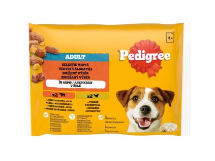 Mars PEDIGREE kapsička dog ADULT Multipack hovädzie & hydinové mäso v želé 4 x 100 g