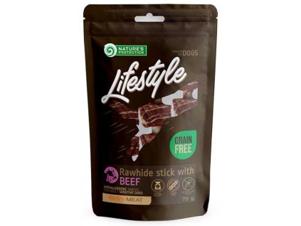 Pamlsok Natures P Lifestyle dog rawhide foaming sticks with beef 75 g