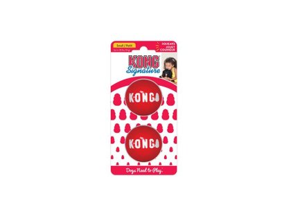 Hračka Kong Dog Signature Lopta červená, guma termoplastická, L (2 ks/ bal.)