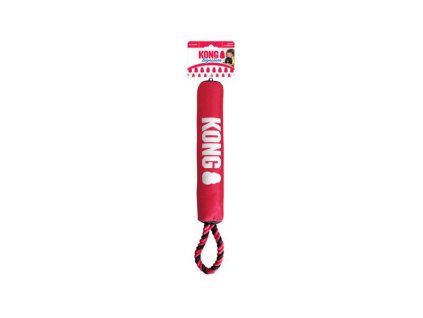 Hračka Kong Dog Signature Preťahovadlo s lanom, pískacie, polyester, červené M