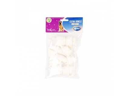 DUVO+ CELAN BONES! Uzol biely z byvolej kože 9cm 4ks 115g