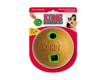KONG BAMBOO lopta z bambusu na pochúťky M 12,1x12,1x12,1cm pre psov
