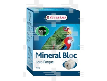 VL Orlux Mineral Bloc Loro Parque- lisovaný grit s koralmi, s dutinou na zavesenie pre veľké druhy vtákov 400 g
