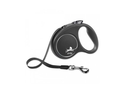 Vodítko Flexi Black Design páska M 5 m čierne (do 25 kg)