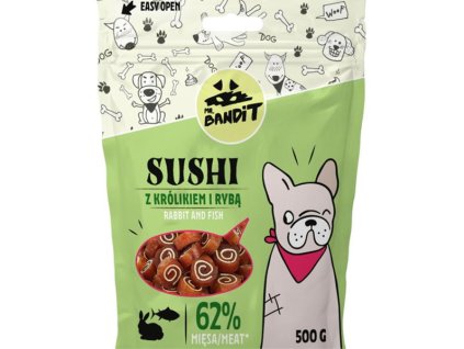 Pamlsok Mr. Bandit sushi rabbit with fish 500g