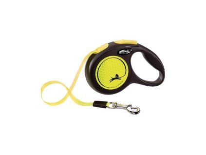 Vodítko Flexi New Neon páska L 5 m žlté (do 50 kg)