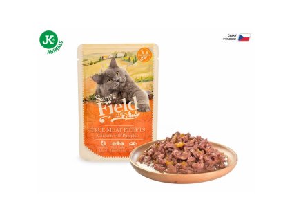 Sam´s Field kapsička pre mačky s kuracím mäsom a tekvicou 85g