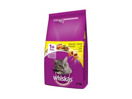 whiskas cat adult granule pre dospele macky s kuracim masom 1400 g 5998749129821