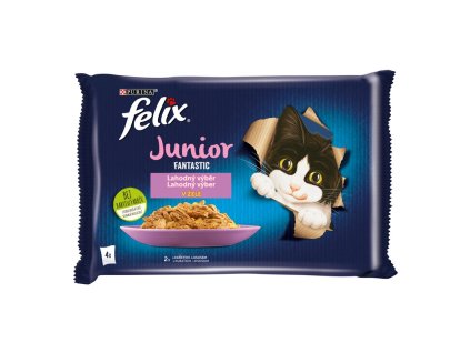 felix fanstastic junior kapsicka s kuracim masom a lososom 4 x 85 g 7613039757208