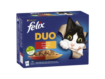 Felix DUO Lahodný výber v želé, hovädzie, jahňacie a morka 12 x 85 g