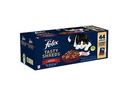 Felix Tasty Shreds lahodny vyber v stave hovadzie kura kacka morka 44 x 80 g 7613037364637