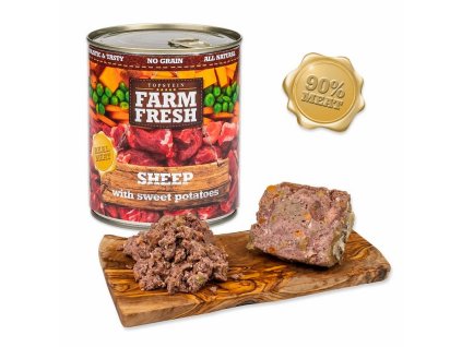 Farm fresh konzerva pre psov ovca a sladky zemiak