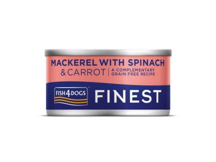 FISH4DOGS Konzerva pre psov Finest s makrelou, mrkvou a špenátom 85g