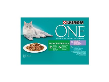 purina one indoor mini filetky tuniak fazulky tela stava 4 x 85g 7613030063032