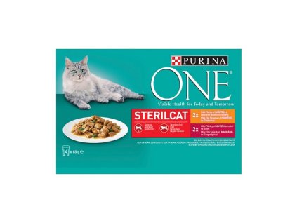 PURINA ONE Sterilecat kuracie a hovädzie mäso 4 x 85 g