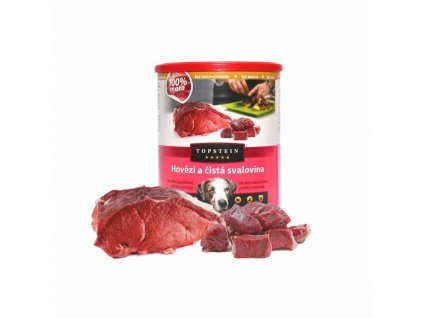 topstein konzerva pre psov hovadzia svalovina v plechu 800 g 8595598901560