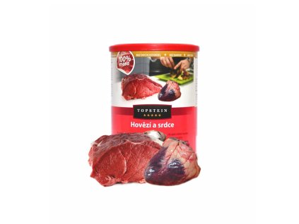 topstein konzerva pre psov hovadzie a srdce v plechu 800 g 8595598901553