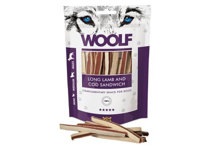 Woolf Dog paml. Lamb/Codfish Soft Sandwich Long 100g