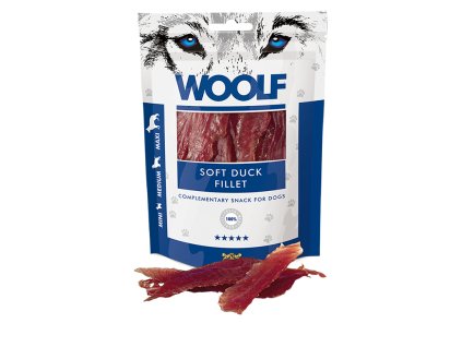 WOOLF pochúťka pre psov: Mäkké filety z kačacieho mäsa - 100g