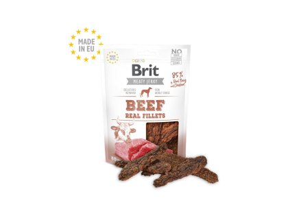 Pochúťka Brit Jerky hovädzie plátky 80g