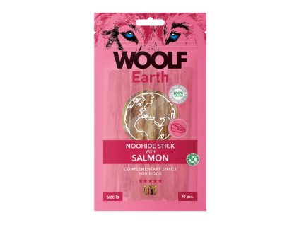 pamlsok woolf dog earth noohide s stick with salmon 90g 10ks 8594178551355