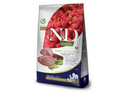 Farmina N&D dog QUINOA (GF) adult medium & maxi, weight managment, lamb & broccoli 7 kg