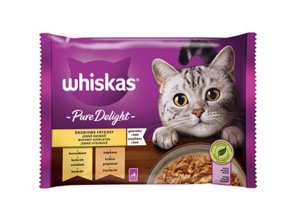 Whiskas Pure delight v želé, kura a morka 4 x 85g