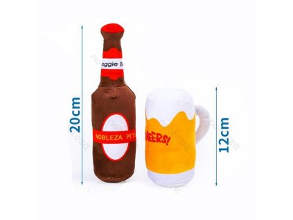 Nobleza hračka pre psa plyšové pivo fľaškové 20 cm/čapované 12cm
