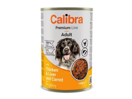 Calibra KONZERVA dog Adult premium kura pecen a mrkva v omacke 1240 g 8595706701747