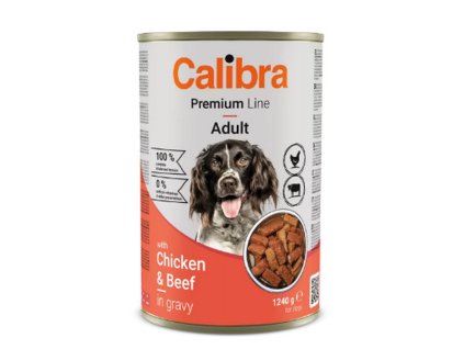 Calibra KONZERVA dog Adult premium kura a hovadzie v omacke 1240 g 8595706701754 1