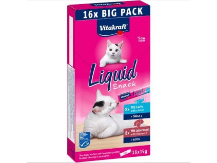 Vitakraft Cat Liquid Snack multipack losos a pecen 16x15g240g 4008239580009