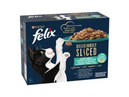Felix Deliciously sliced lahodny vyber v zele losos treska tuniak a platesa 12 x 80g 7613287749789