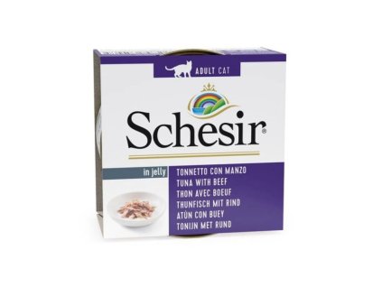 Schesir cat tuniak a hovadzie v zele 85g