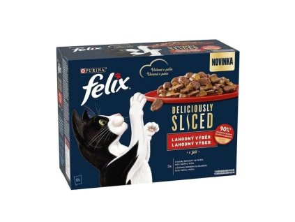 Felix Deliciously sliced lahodny vyber v zele hovadzie kura kacka morka 12 x 80 g