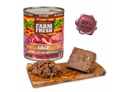 Farm fresh konzerva pre psov tela a sladky zemiak
