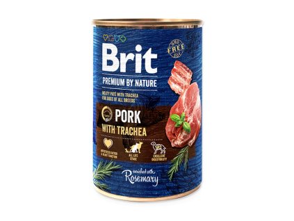 brit premium by nature pork with trachea 400 g konzerva pre psov 8595602538034