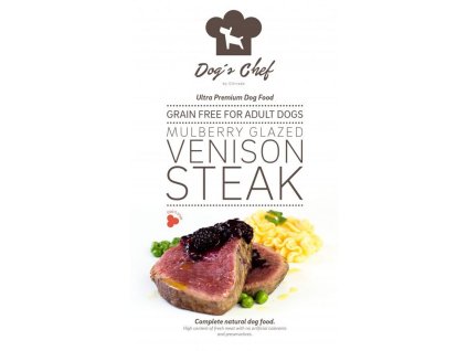 dogs chef mulberry glazed venison steak adult 6 kg 8588007416472