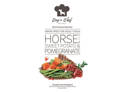 dogs chef horse with sweet potato and pomegranate 2 kg pre dospelych psov 8588008528518
