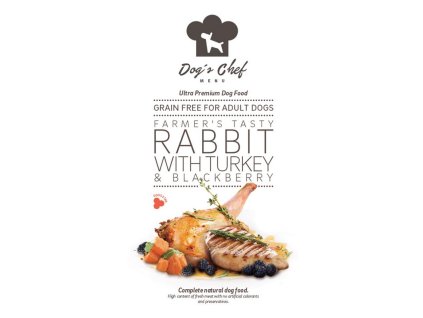 DOGS CHEF Farmers Tasty Rabbit with Turkey Blackberry 2kg pre dospelych psov