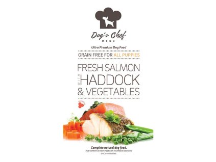 Dogs Chef Fresh Salmon with Haddock Vegetables ALL PUPPIES 500g 8588008528242 1