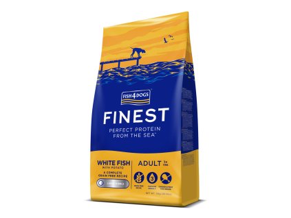 FISH4DOGS Granule veľké pre dospelých psov Finest biela ryba so zemiakmi 12kg, 1+