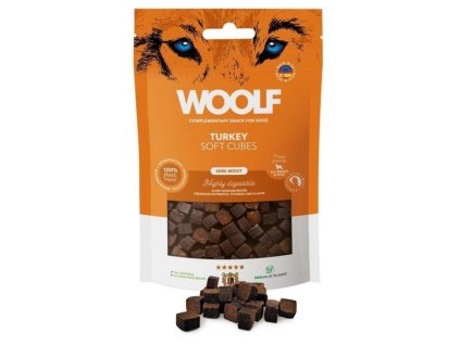 Pamlsok Woolf Dog Soft Cubes Turkey 100 g 8594178555056